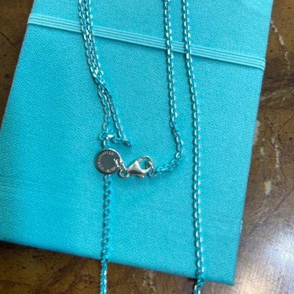 TIFFANY & CO "SPARKLER" BLUE ENAMEL COATED SILVER CHAIN/NECKLACE 100% AUTHENTIC - Picture 4 of 16